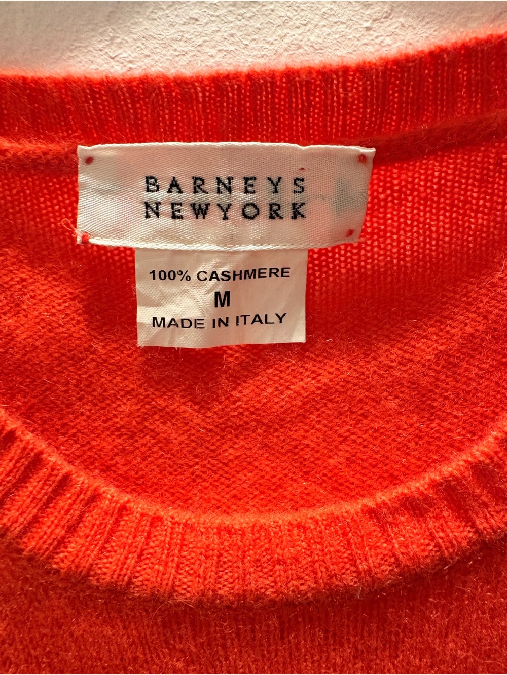 Barneys New York Bright Orange Cashmere Crewneck Sleeveless Sweater (or vest) - Picture 3 of 7